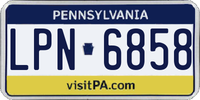 PA license plate LPN6858