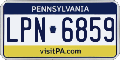PA license plate LPN6859