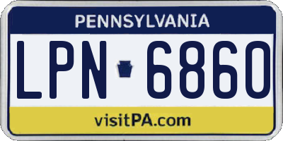 PA license plate LPN6860