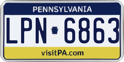 PA license plate LPN6863