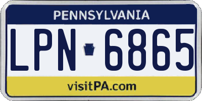 PA license plate LPN6865