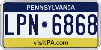 PA license plate LPN6868