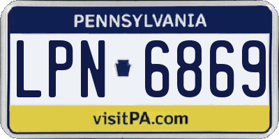 PA license plate LPN6869