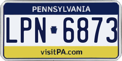 PA license plate LPN6873