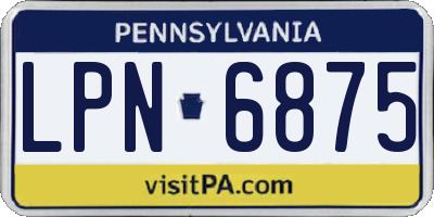 PA license plate LPN6875