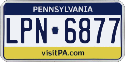 PA license plate LPN6877