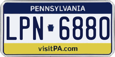 PA license plate LPN6880