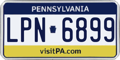 PA license plate LPN6899
