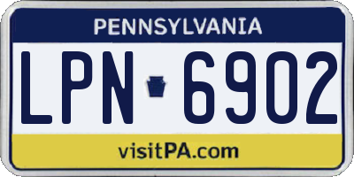 PA license plate LPN6902