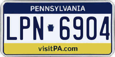PA license plate LPN6904