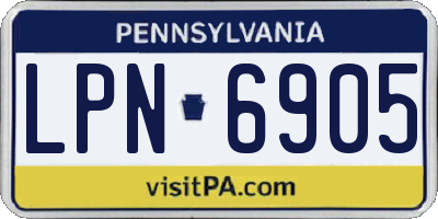PA license plate LPN6905