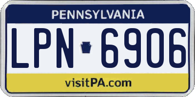 PA license plate LPN6906