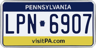 PA license plate LPN6907