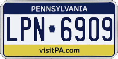 PA license plate LPN6909