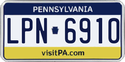 PA license plate LPN6910