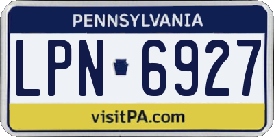 PA license plate LPN6927
