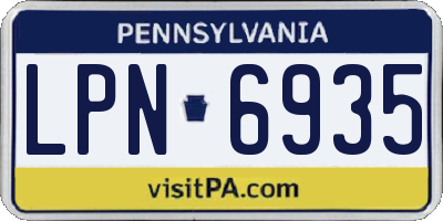 PA license plate LPN6935
