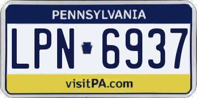 PA license plate LPN6937