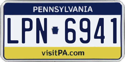 PA license plate LPN6941