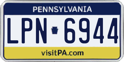 PA license plate LPN6944