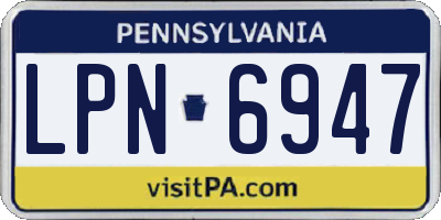 PA license plate LPN6947