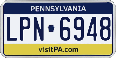 PA license plate LPN6948