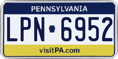 PA license plate LPN6952