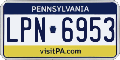 PA license plate LPN6953