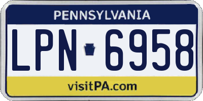 PA license plate LPN6958