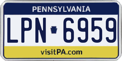PA license plate LPN6959