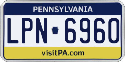 PA license plate LPN6960