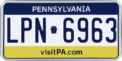 PA license plate LPN6963