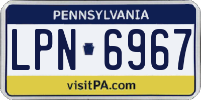 PA license plate LPN6967