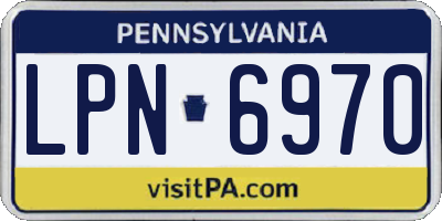 PA license plate LPN6970