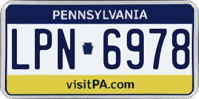 PA license plate LPN6978
