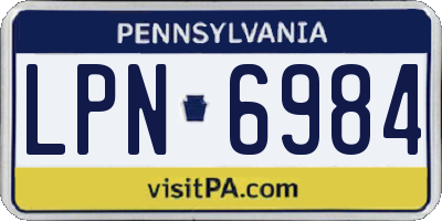 PA license plate LPN6984