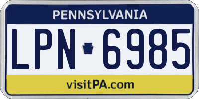 PA license plate LPN6985