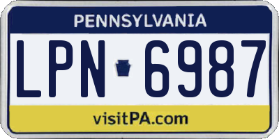 PA license plate LPN6987