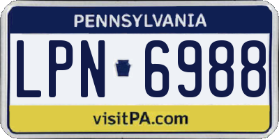 PA license plate LPN6988