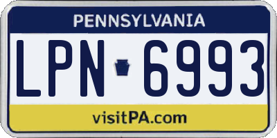PA license plate LPN6993