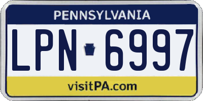 PA license plate LPN6997