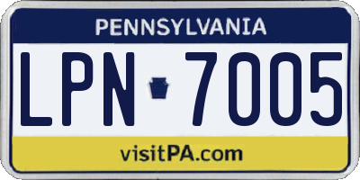 PA license plate LPN7005