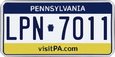 PA license plate LPN7011