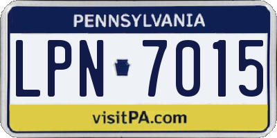 PA license plate LPN7015