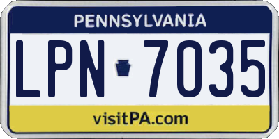 PA license plate LPN7035