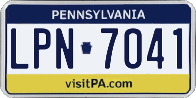PA license plate LPN7041