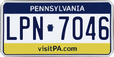 PA license plate LPN7046