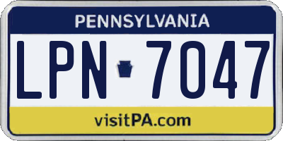 PA license plate LPN7047
