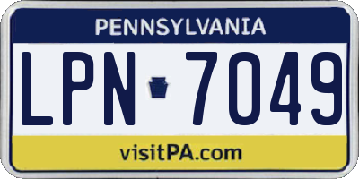 PA license plate LPN7049
