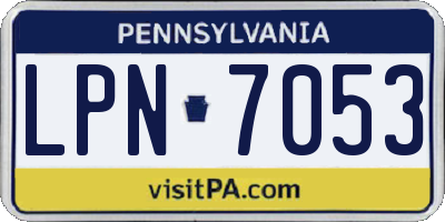 PA license plate LPN7053